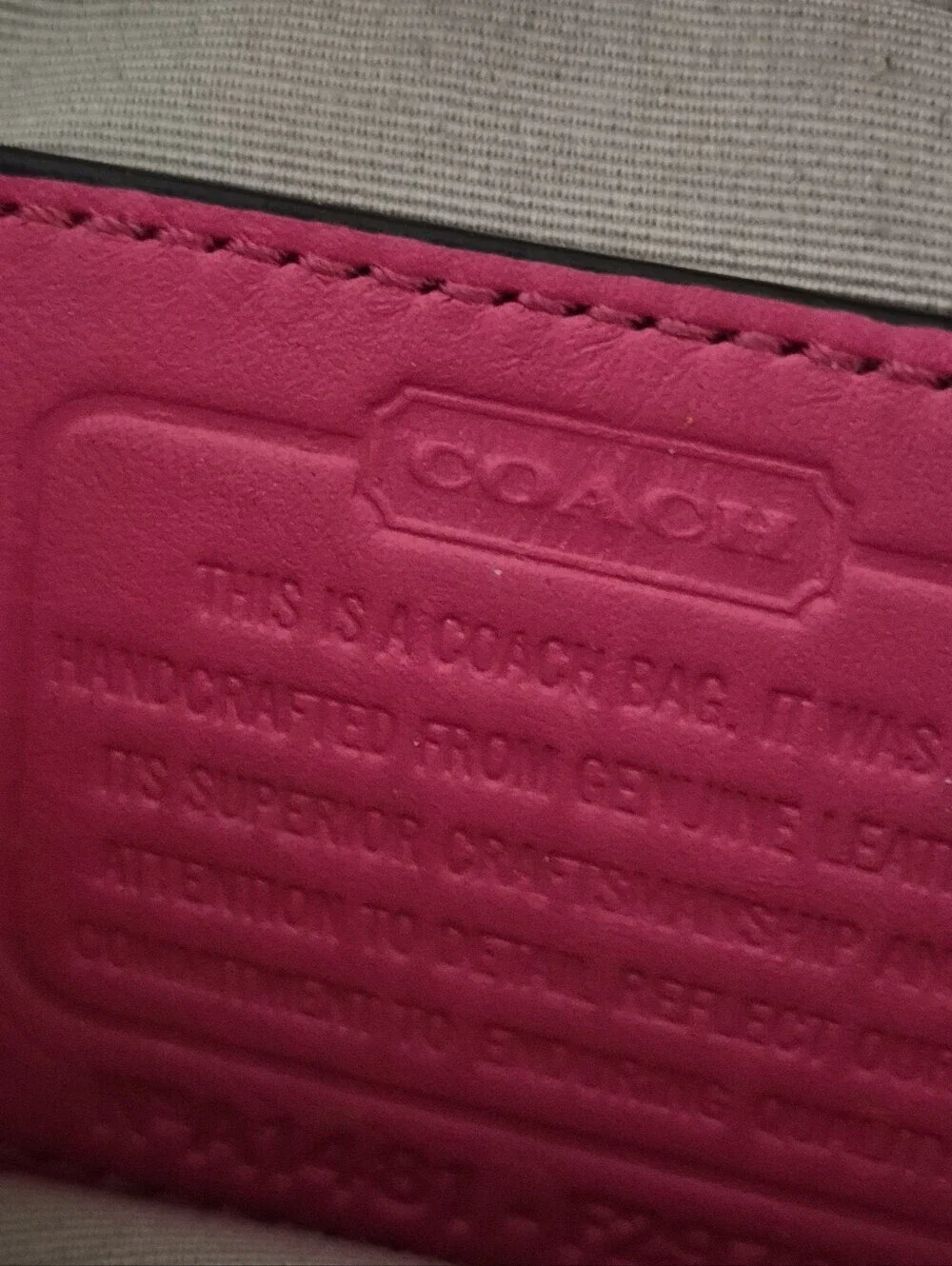 COACH Vintage Y2k Hadley Field Bag in a vibrant strawberry pink color.